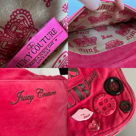 Y2K Juicy Couture Rare Vintage Pink Large Crossbody - Picture 11 of 16